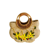 Water Hyacinth Bag With Rattan Handle 1